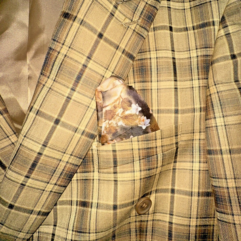 NWT Kent & Park Gold Plaid Double Breasted Suit 42L Jacket & 36L Pants - Picture 5 of 16